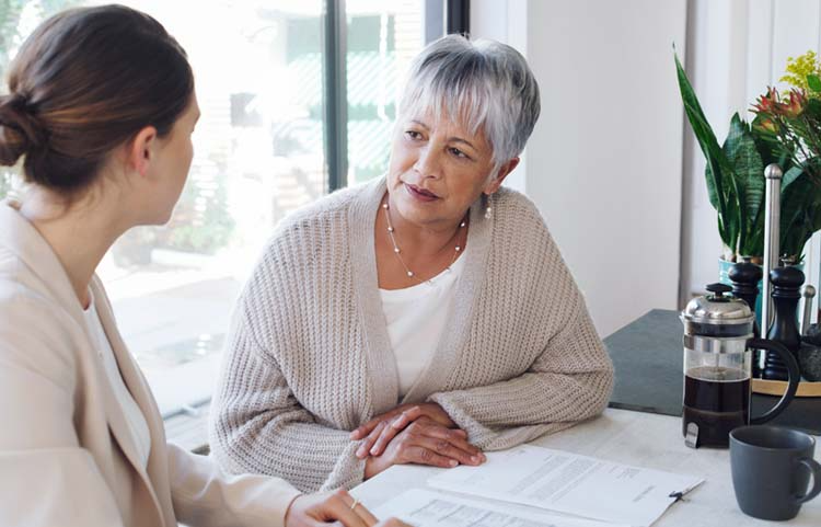 Advisor helping person with financial plan